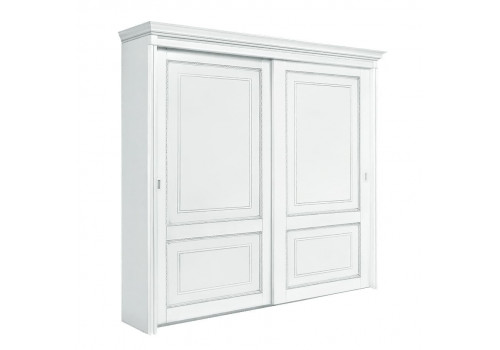 Шкаф Купе Неаполь, Белый/Патина Серебро без структуры дерева