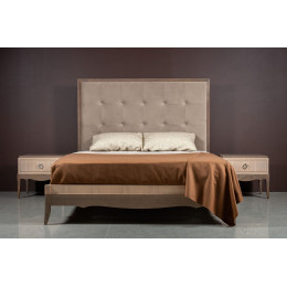 Кровать 160x200 с мягкой спинкой Монте-Карло, Дуб дымчатый/пепельный