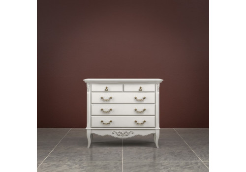 Комод 5 ящиков Тиволи, Молочный
