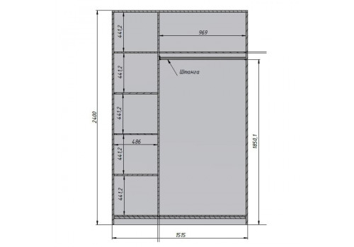 Шкаф 3х створчатый Ницца, Пудровый