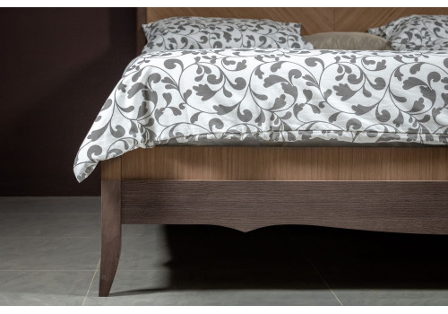 Кровать 160x200 с мягкой спинкой Монте-Карло, Дуб медовый/Дуб серокоричневый