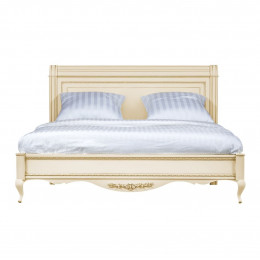 Кровать 140x200 Неаполь, Ваниль/Патина Золото без структуры дерева