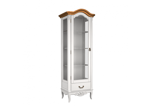 Витрина 1ств. левая Тиволи WOOD, Молочный/Ясень