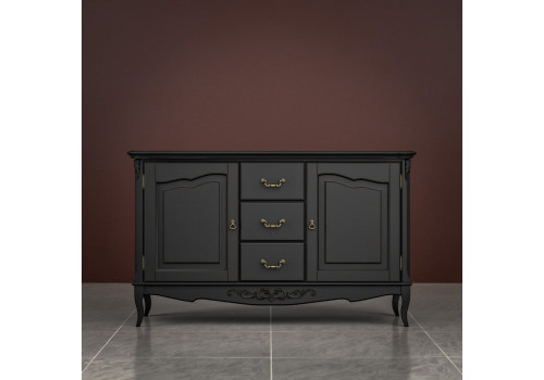 Комод 3 ящика+2 дверки Тиволи, Черный
