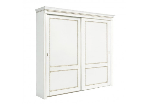 Шкаф купе Палермо Молочный/Патина Золото со структрой дерева