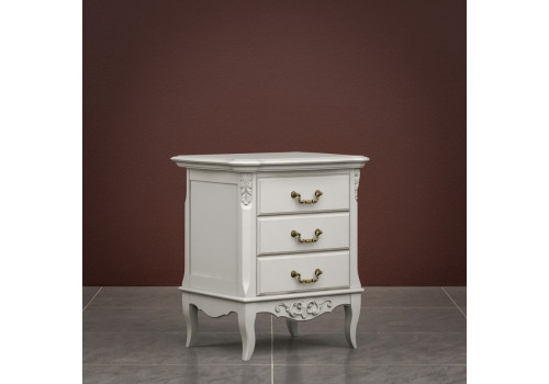 Тумба прикроватная 3 ящика Тиволи, Молочный
