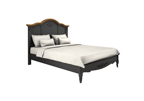 Кровать 120x200 Тиволи WOOD, Черный/Ясень