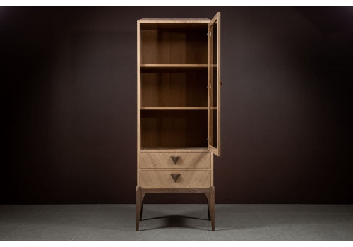 Витрина 1 дверная левая Барселона, Дуб медовый/Дуб серокоричневый