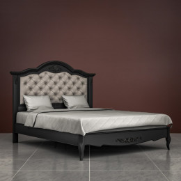 Кровать 180x200 с мягкой спинкой Тиволи, Черный