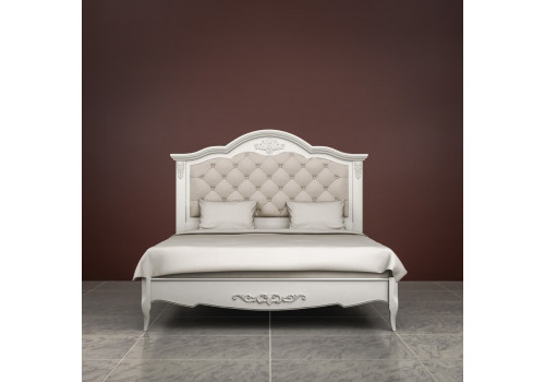 Кровать 180x200 с мягкой спинкой Тиволи, Молочный