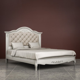 Кровать 120x200 с мягкой спинкой Тиволи, Молочный