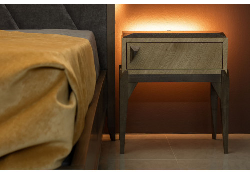 Тумбочка прикроватная Барселона, Дуб медовый/Дуб серокоричневый