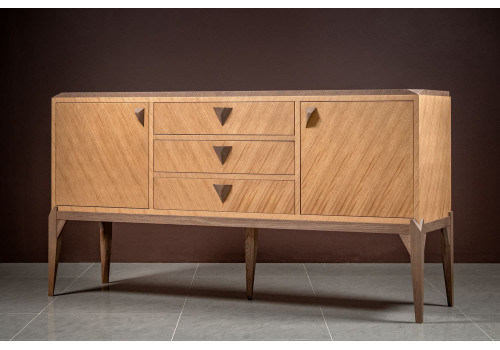 Комод 3 ящика+2 дверки Барселона, Дуб медовый/Дуб серокоричневый