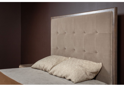 Кровать 160x200 с мягкой спинкой Монте-Карло, Дуб дымчатый/пепельный