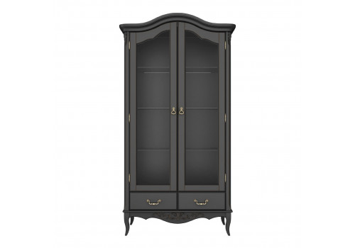 Сервант 2ств. с зеркальной задней стенкой Тиволи, Черный