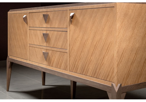 Комод 3 ящика+2 дверки Барселона, Дуб медовый/Дуб серокоричневый