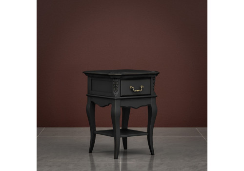 Тумба прикроватная узкая 1 ящик Тиволи, Черный