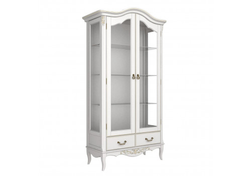 Сервант 2ств. Тиволи, Молочный/Патина Золото