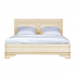 Кровать 180x200 Палермо Ваниль/Патина Золото со структрой дерева