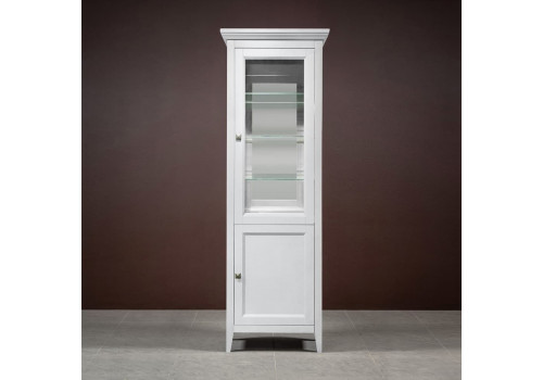 Витрина 1 дверная правая Бруклин с зеркалом, Белый