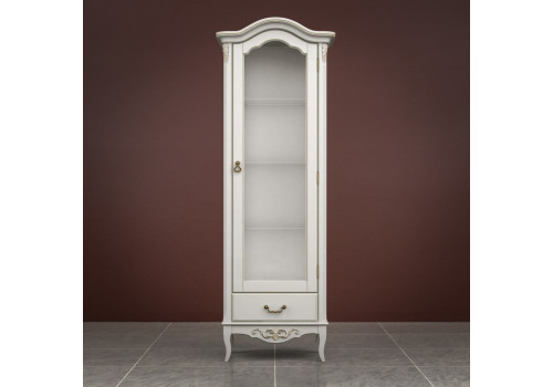 Витрина 1ств. правая Тиволи, Молочный/Патина Золото