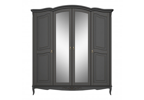 Шкаф 4х створчатый с зеркалами Тиволи, Черный