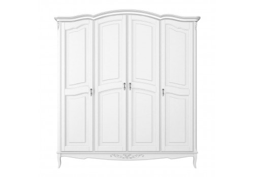 Шкаф 4х створчатый Тиволи, Белый/Патина Серебро