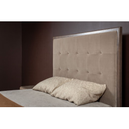 Кровать 160x200 с мягкой спинкой Монте-Карло, Дуб медовый/Дуб серокоричневый