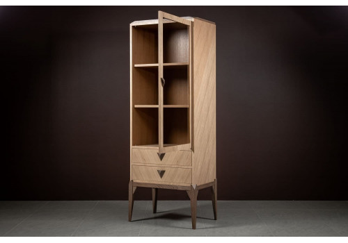 Витрина 1 дверная левая Барселона, Дуб медовый/Дуб серокоричневый