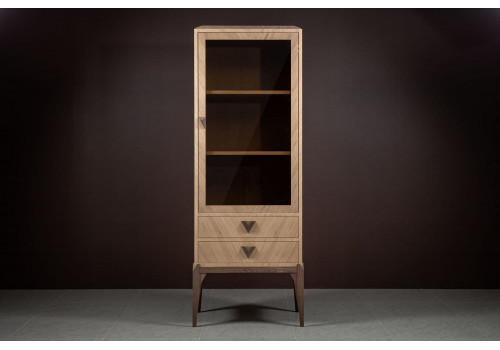 Витрина 1 дверная правая Барселона, Дуб медовый/Дуб серокоричневый