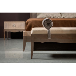 Кровать 160x200 с мягкой спинкой Монте-Карло, Дуб дымчатый/пепельный