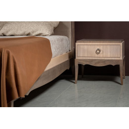 Кровать 160x200 с мягкой спинкой Монте-Карло, Дуб дымчатый/пепельный