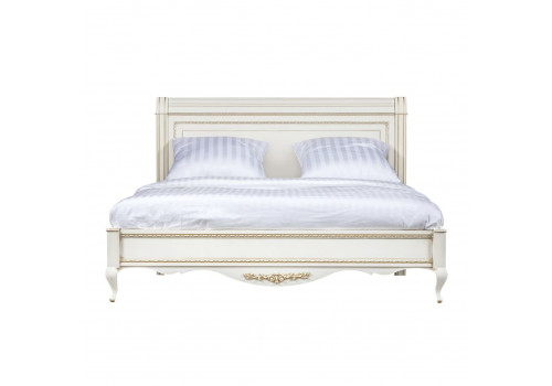 Кровать 140x200 Неаполь, Молочный/Патина Золото без структуры дерева