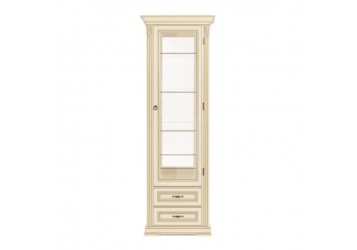 Витрина 1 дверная правая Палермо Ваниль/Патина Золото со структрой дерева