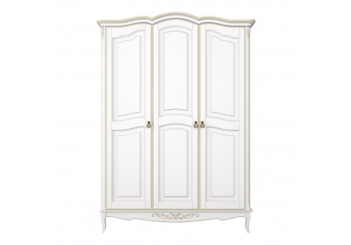 Шкаф 3х створчатый Тиволи, Молочный/Патина Золото