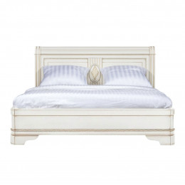 Кровать 180x200 Палермо Молочный/Патина Золото со структрой дерева