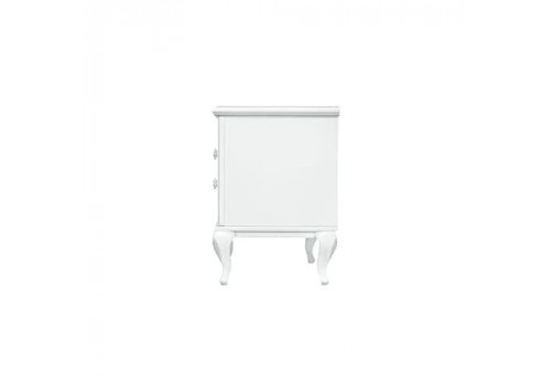 Тумба прикроватная Неаполь, Белый/Патина Серебро без структуры дерева