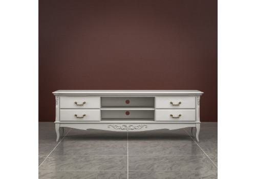 Тумба ТВ большая Тиволи, Молочный