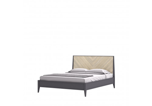 Кровать 160x200 Альба, Дуб Серебристый/Мокко