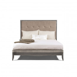 Кровать 160x200 с мягкой спинкой Монте-Карло, Дуб дымчатый/пепельный