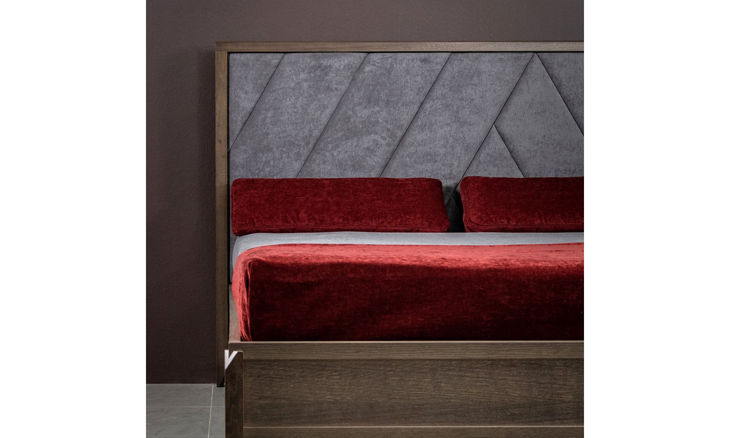 Кровать с мягким изголовьем 160x200 Барселона, Дуб медовый/Дуб серокоричневый
