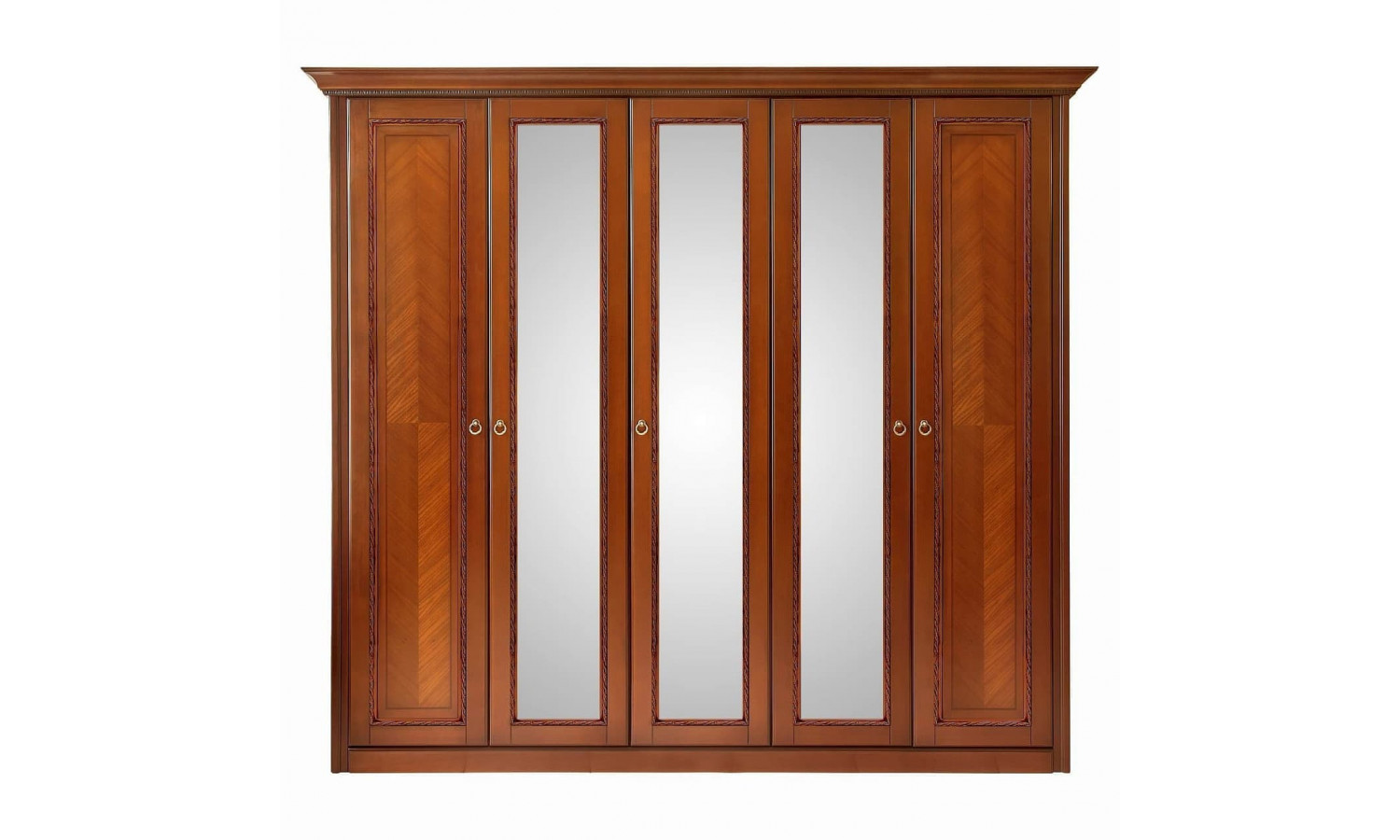 Шкаф 5 дверный с зеркалами Палермо Янтарь
