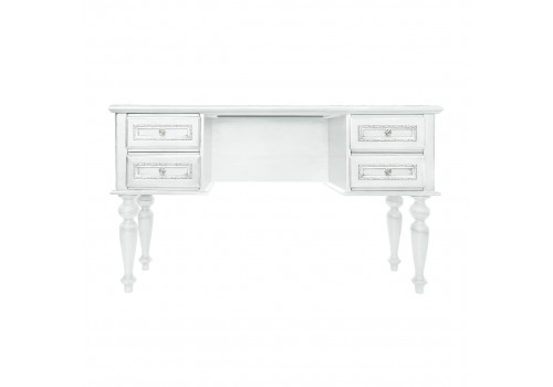 Стол туалетный Неаполь, Белый/Патина Серебро без структуры дерева