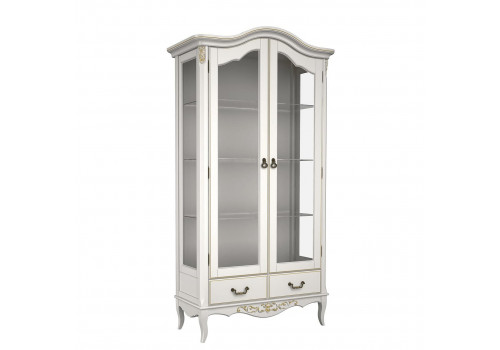 Сервант 2ств. Тиволи, Молочный/Патина Золото