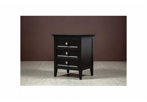 Тумба прикроватная 3 ящика Бруклин, Черный