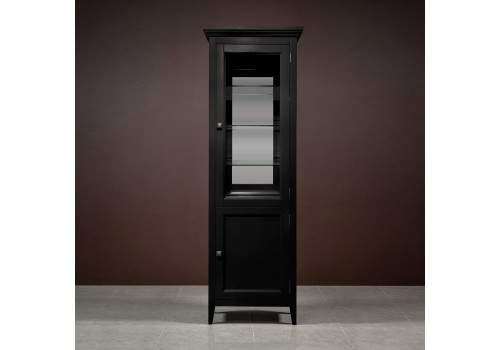 Витрина 1 дверная правая с зеркалом Бруклин, Черный
