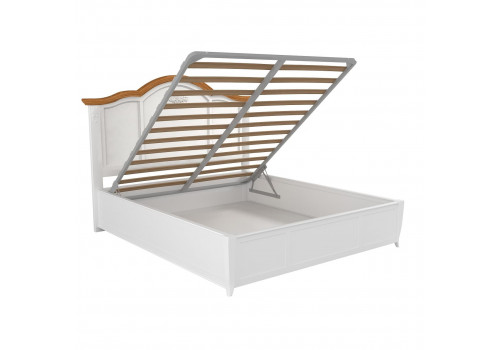 Кровать 160x200 с подъемным механизмом Тиволи WOOD, Молочный/Ясень
