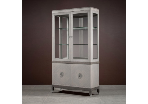 Витрина 2х дверная Монте-Карло, Дуб дымчатый/пепельный