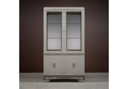 Витрина 2х дверная Монте-Карло, Дуб дымчатый/пепельный