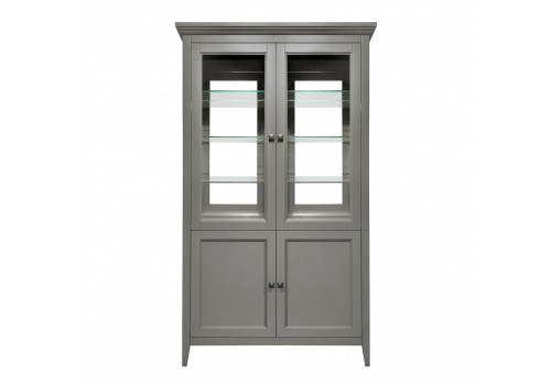 Витрина 2 дверная Бруклин с зеркалом, Серый